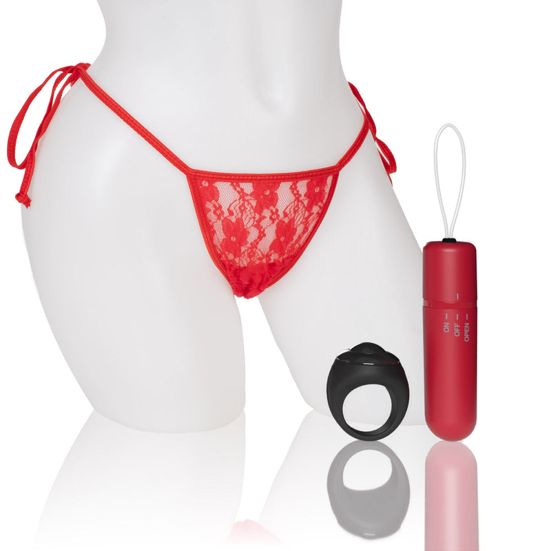 Screaming O Screaming O 4t - Vibrating Panty Set With Remote Control Ring - Red