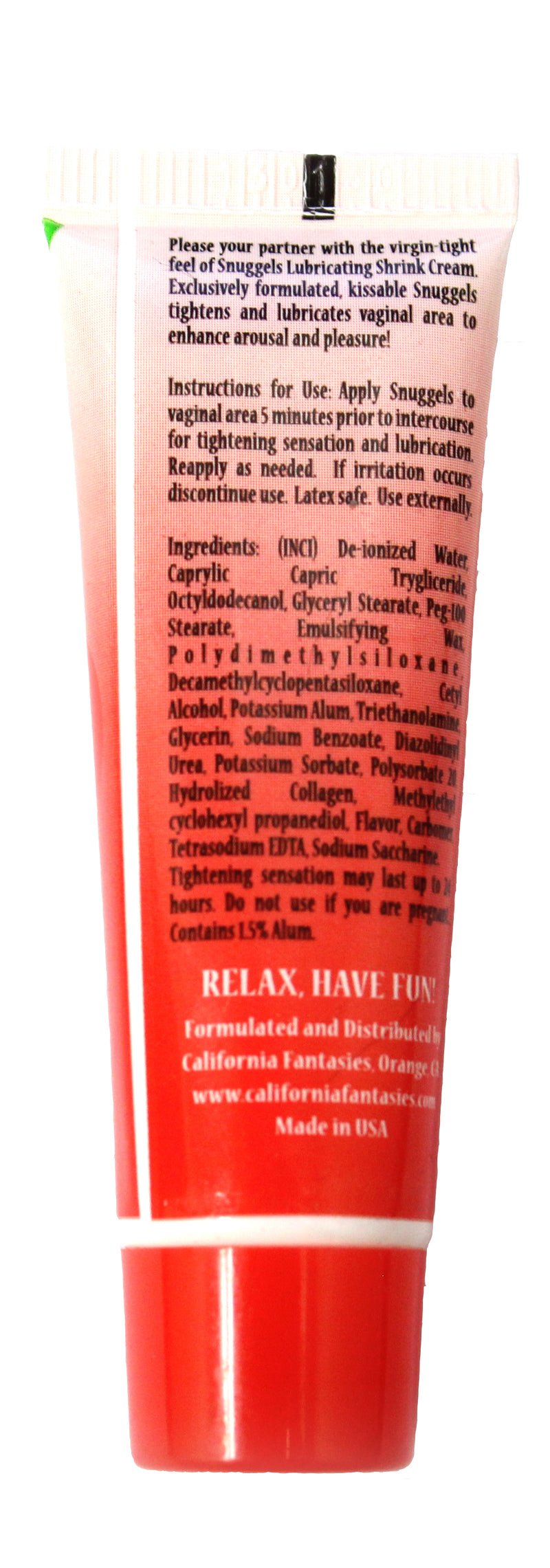 California Fantasies Snuggels - Lubricating Shrink Cream - Cherry - 0.42 Oz. Tube - Each