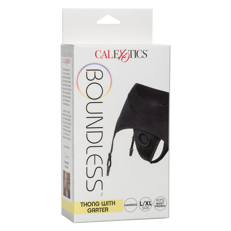 CalExotics Boundless Thong With Garter - L/xl - Black