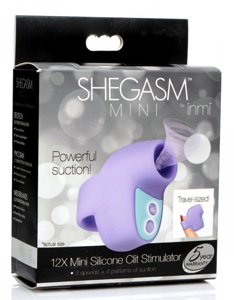 XR Brands Shegasm Mini 12x Mini Silicone Clit Stimulator - Purple