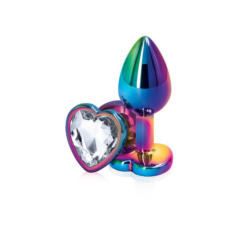nsnovelties Rear Assets - Multicolor Heart - Small - Clear