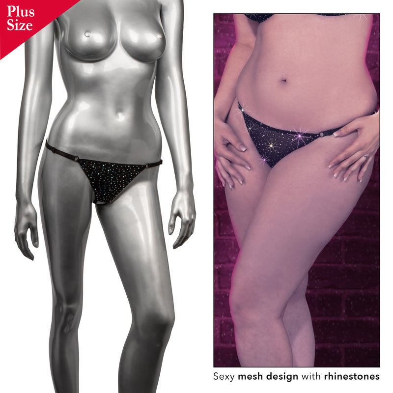CalExotics Radiance Plus Size Crotchless Thong - Black