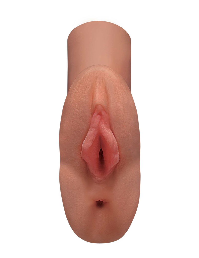 Pipedream Perfect Pussy Double Stroker - Tan - Stroker Masturbator - Realistic Pocket Pussy