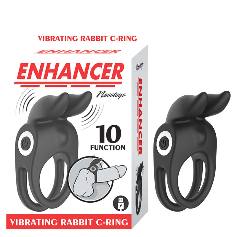 Nasstoys Enhancer Vibrating Rabbit C-Ring - Black