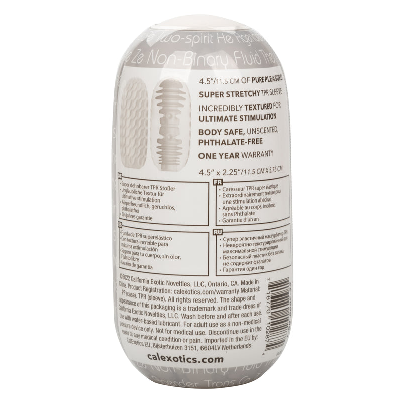 CalExotics Boundless Reversible Ribbed Stroker - Clear - Stroker Masturbator - Stroker Sleeve