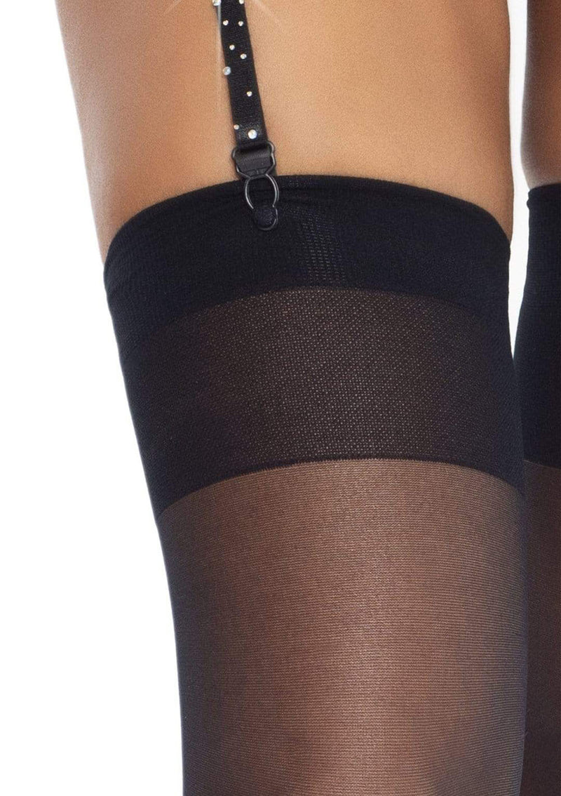 Leg Avenue Rhinestone Garter Belt - One Size - Black