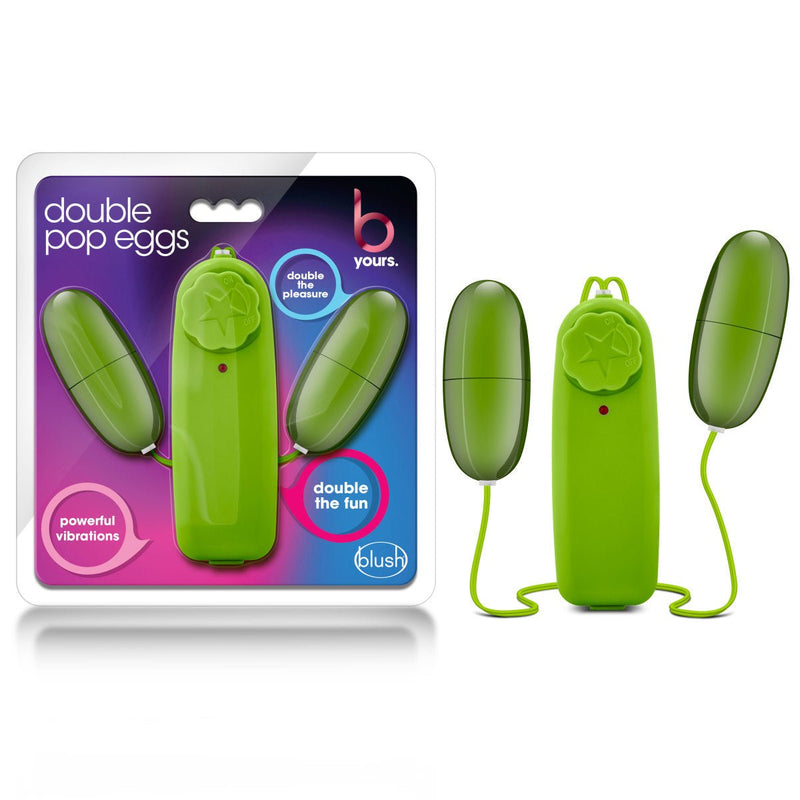 B Yours Double Pop Egg Lime 2-Inch Vibrating Egg