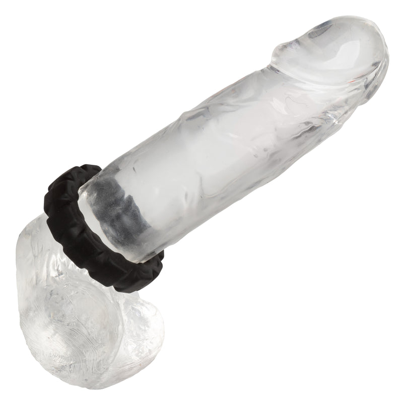 CalExotics Alpha Liquid Silicone Prolong Tread Ring - Black