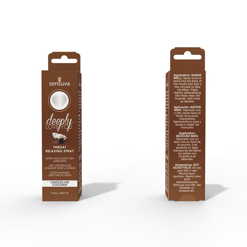 Sensuva Deeply Love You Throat Relaxing Spray - Chocolate Coconut - 1 Fl. Oz.