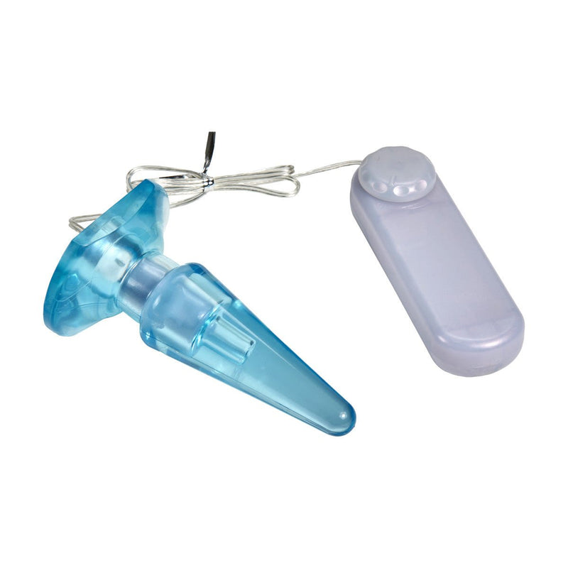B Yours Basic Pleaser Remote-Control Blue 4.25-Inch Vibrating Anal Plug