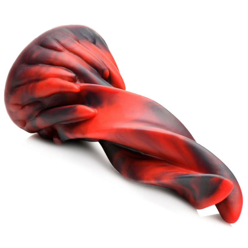 XR Brands Hell Kiss Twisted Tongues Silicone Dildo - Red