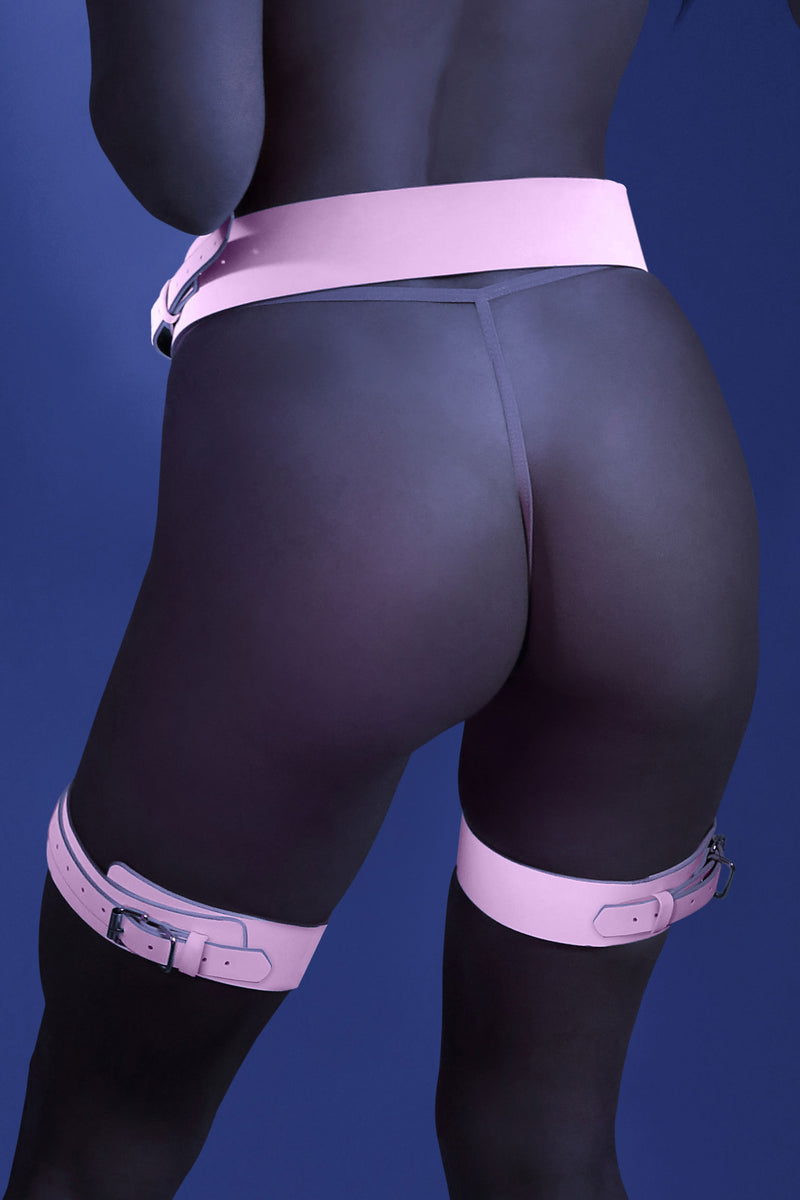 Fantasy Lingerie Leg Harness - One Size - Light Pink