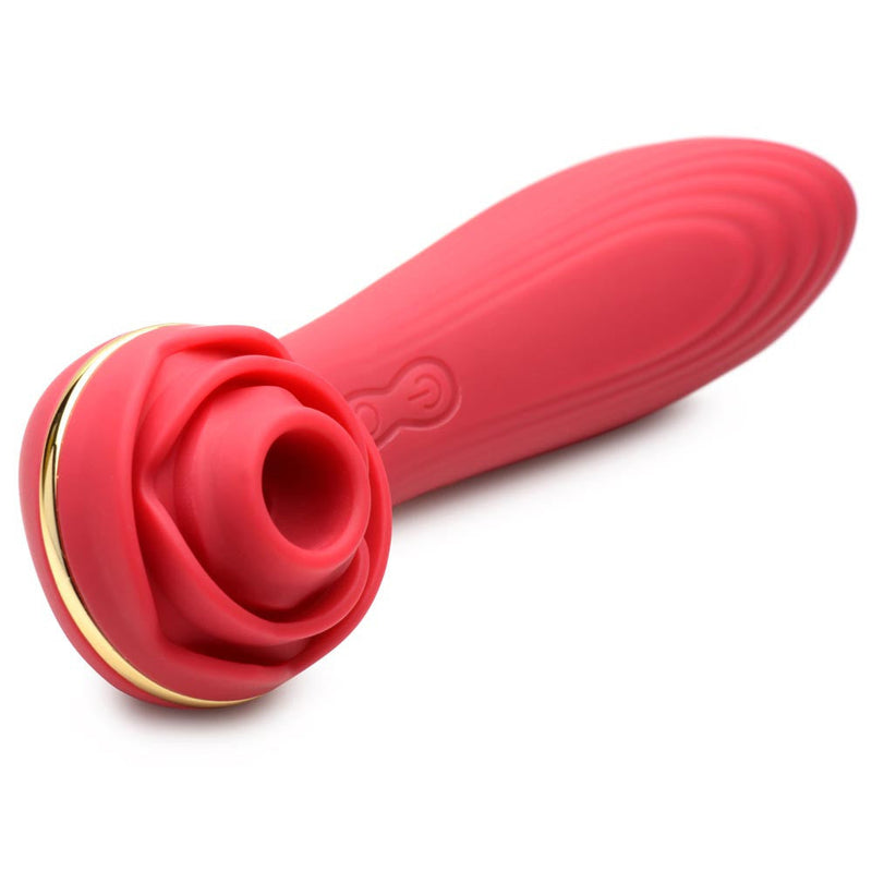 XR Brands Bloomgasm Passion Petals 10x Suction Rose Vibrator - Red