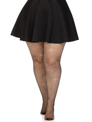 "Colby Rhinestone Fishnet Tights - 1x/2x - Black LA-9026XBLK1X2"