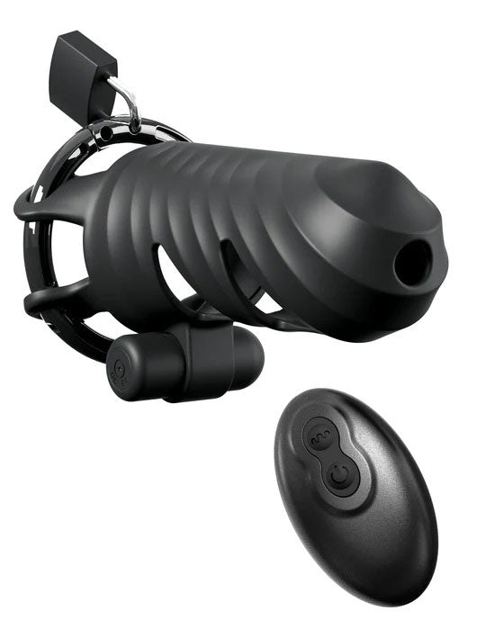 Pipedream Fantasy C-Ringz Remote-Controlled Vibrating Cock Blocker - Black