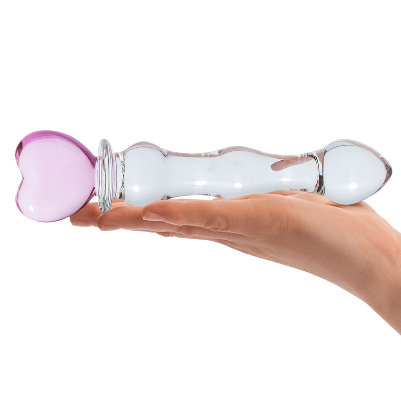 Electric Novelties 8 Inch Sweetheart Glass Dildo - Pink/clear