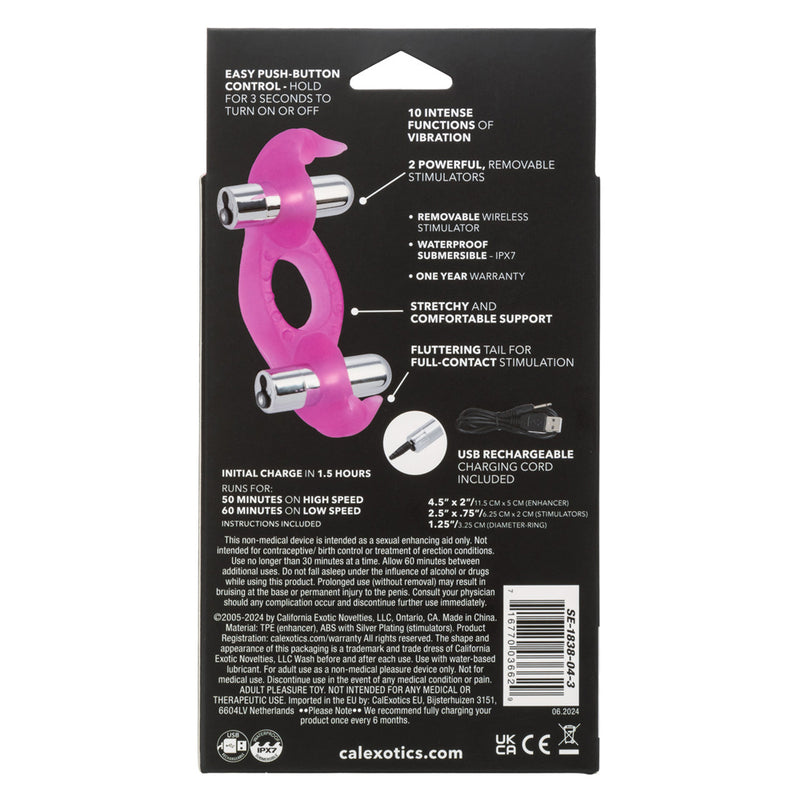 CalExotics Silicone Triple Orgasm Erection Enhancer Pink Rechargeable