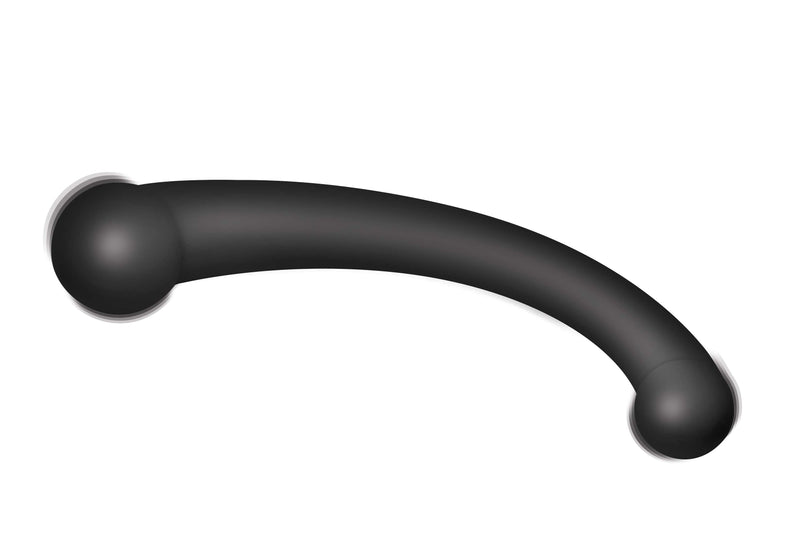 XR Brands 10x Vibra-Crescent Silicone Dual Ended Dildo - Black