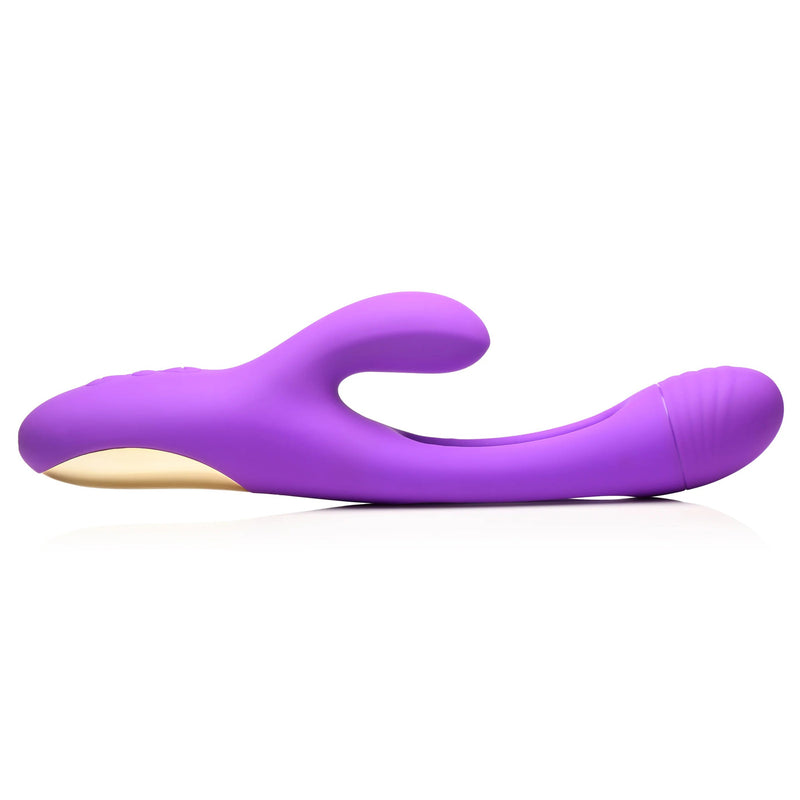 XR Brands Tri-Flick Flicking Silicone Rabbit Vibrator - Purple