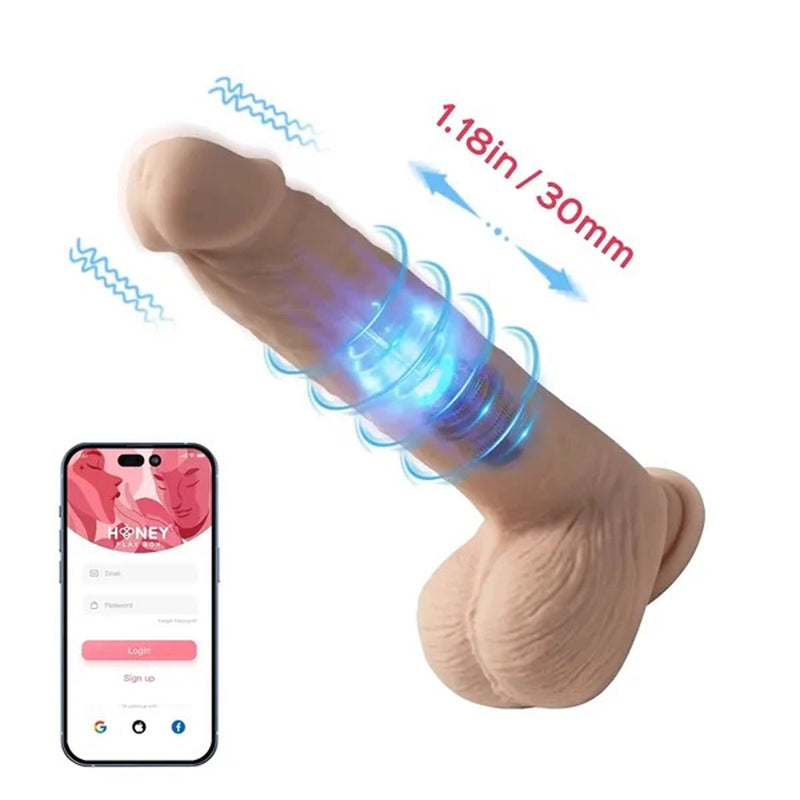 Honey Play Box Kenzo-App Controlled 9.5" Big Realistic - Thrusting Dildo