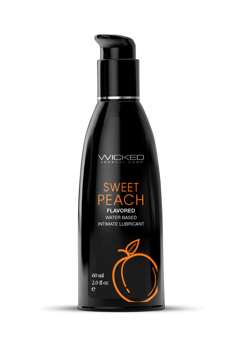 Wicked Sensual Care Aqua Sweet Peach Flavored Water Based Intimate Lubricant - 2 Fl. Oz.