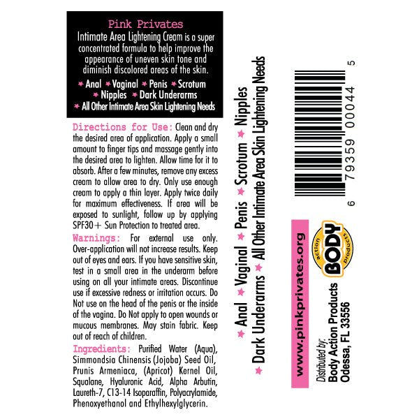 Body Action Pink Privates Cream 50 Pieces Display