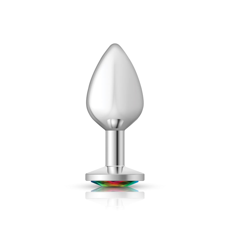 Viben Rainbow Round Gem Silver Metal Plug - Md
