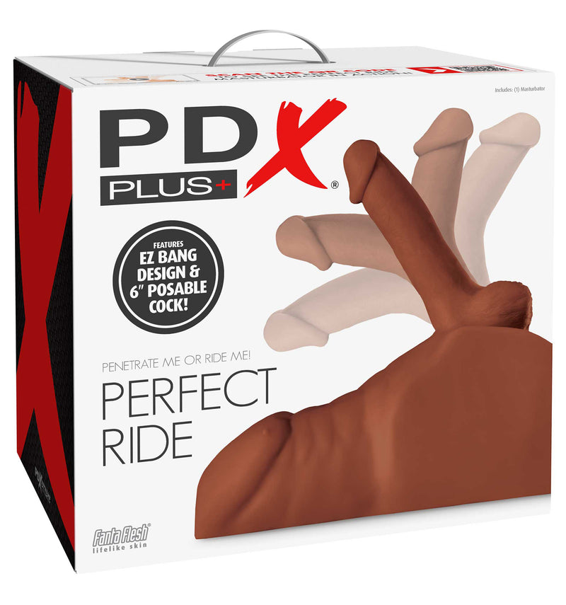 Pipedream PDX Extreme Plus Perfect Ride - Brown - Stroker Masturbator - Realistic Body Part Stroker