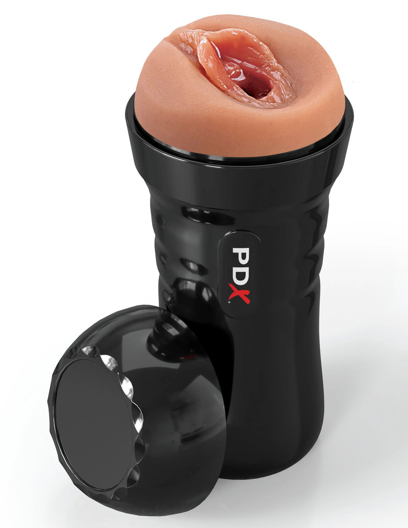 Pipedream Wet Pussies - Super Juicy Snatch Self-Lubricating Stroker - Brown - Realistic Stroker Masturbator - Canister Masturbation Cup