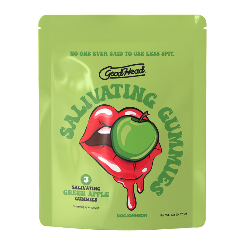Doc Johnson Goodhead - Salivating Gummies 24 Pk Display (3 Pcs Per Pouch) - Green Apple