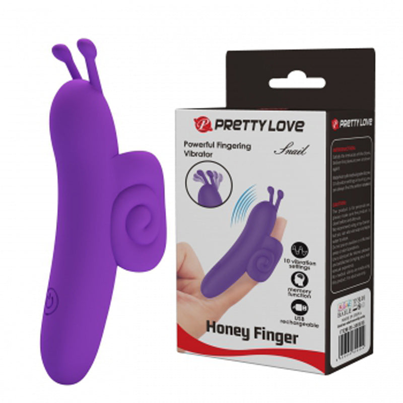 Pretty Love Snail Honey Finger Vibrator - Purple