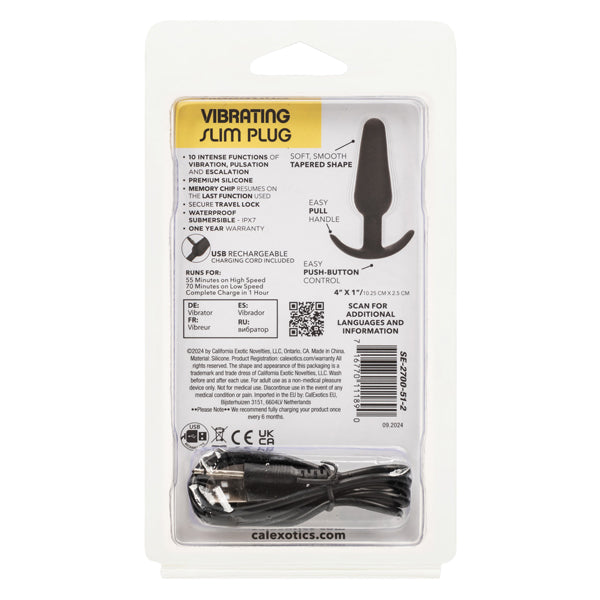 CalExotics Boundless Vibrating Slim Plug - Black