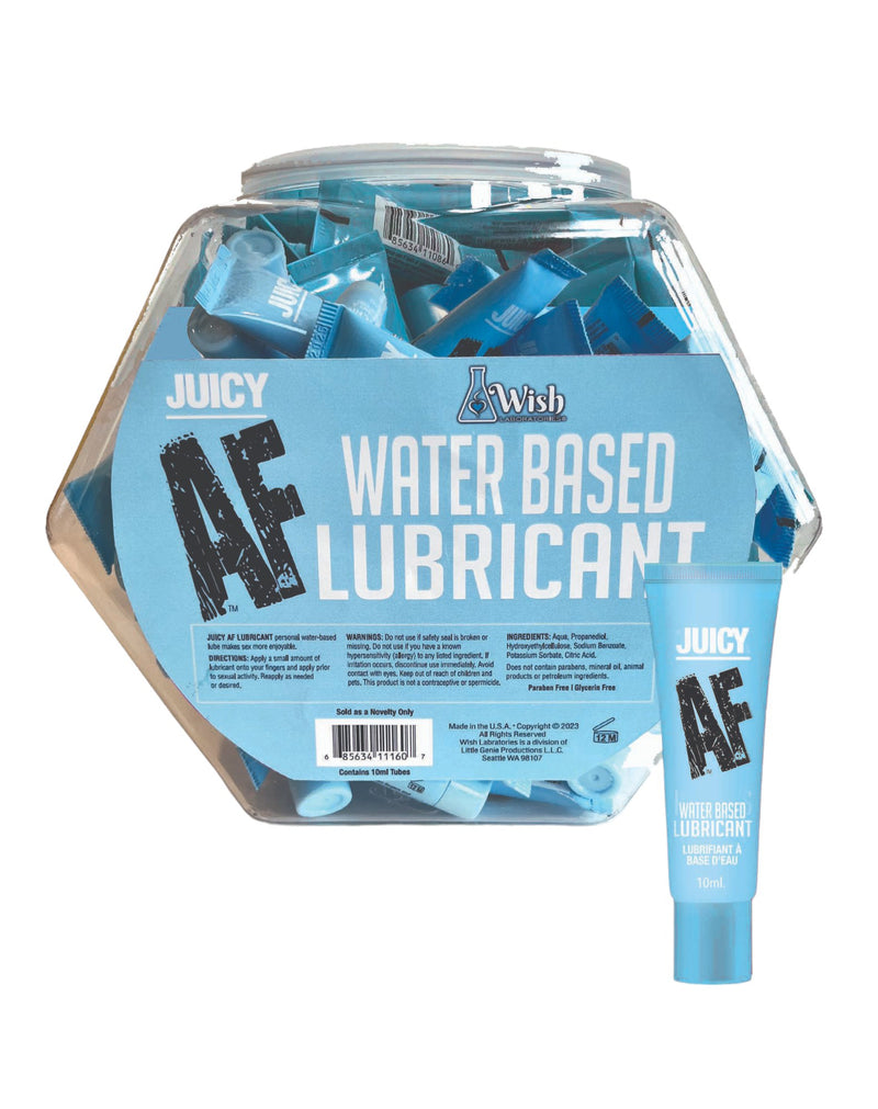 Little Genie Juicy Af Water Based Lubricant - 10 ml - Pop Display of 65