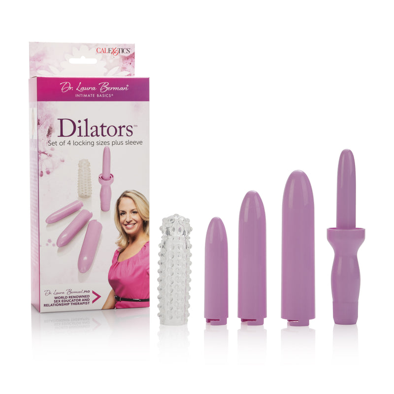 CalExotics Dr. Laura Bernam Dilators - Set of 4 Locking Sizes Plus Sleeve - Purple
