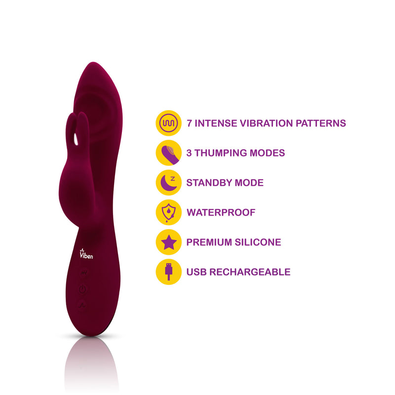 Viben Pzazz G-Spot Thumping Rabbit - Ruby