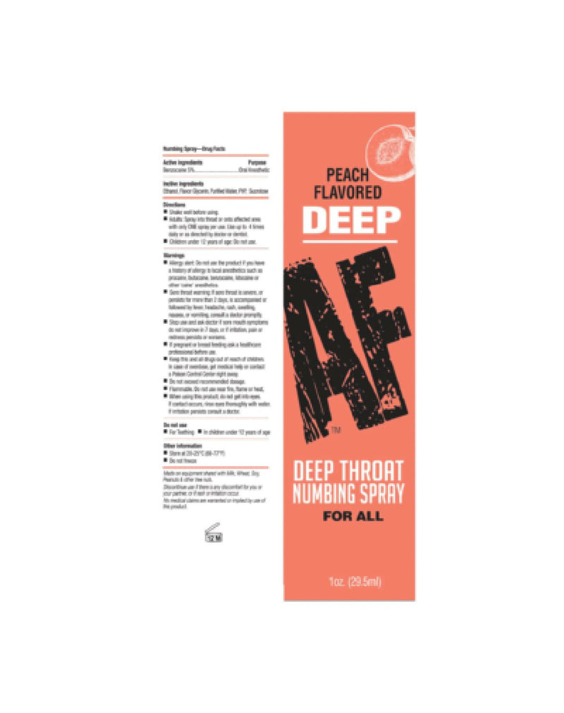 Little Genie Deep Af Numbing Throat Spray 1 Oz - Peach
