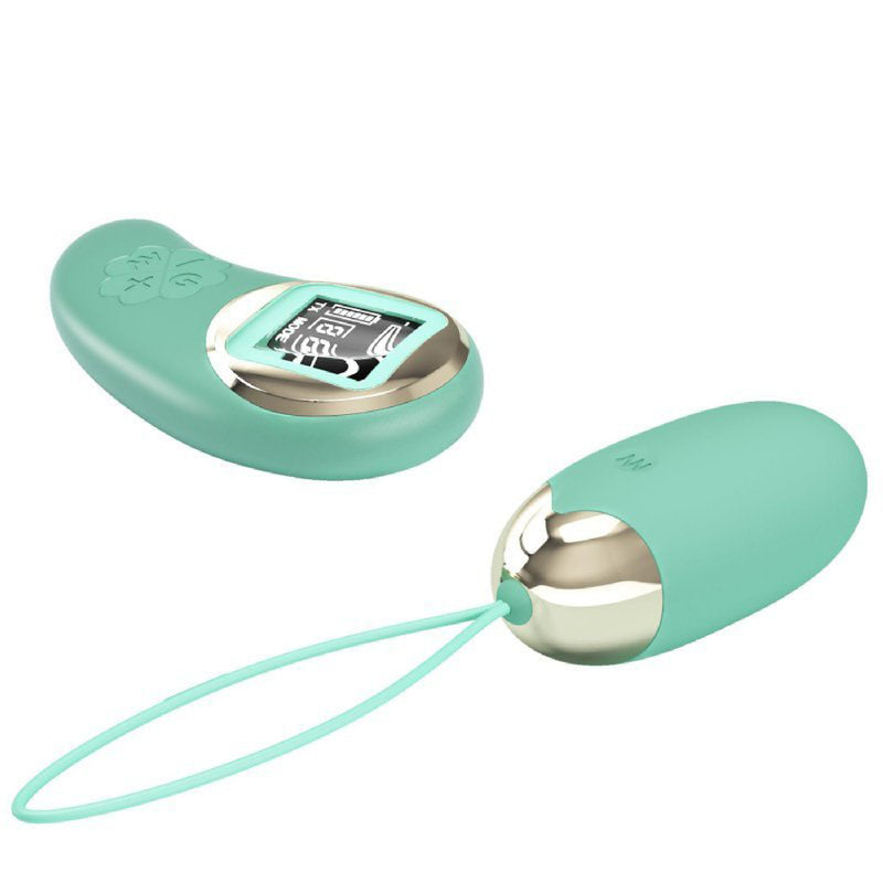 Pretty Love Mina Vibrating Remote Control Egg - Turquoise