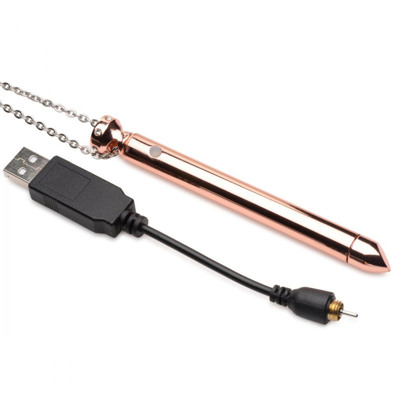 XR Brands 7x Vibrating Necklace - Rose Gold