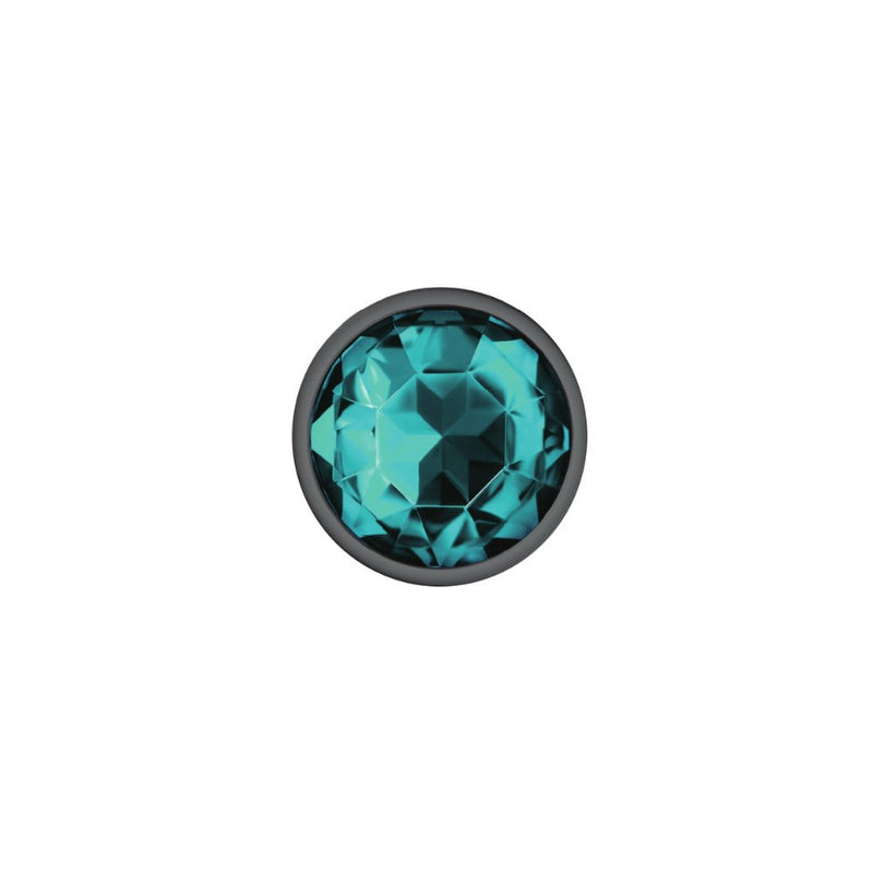 Viben Teal Round Gem Gunmetal Metal Plug - Sm