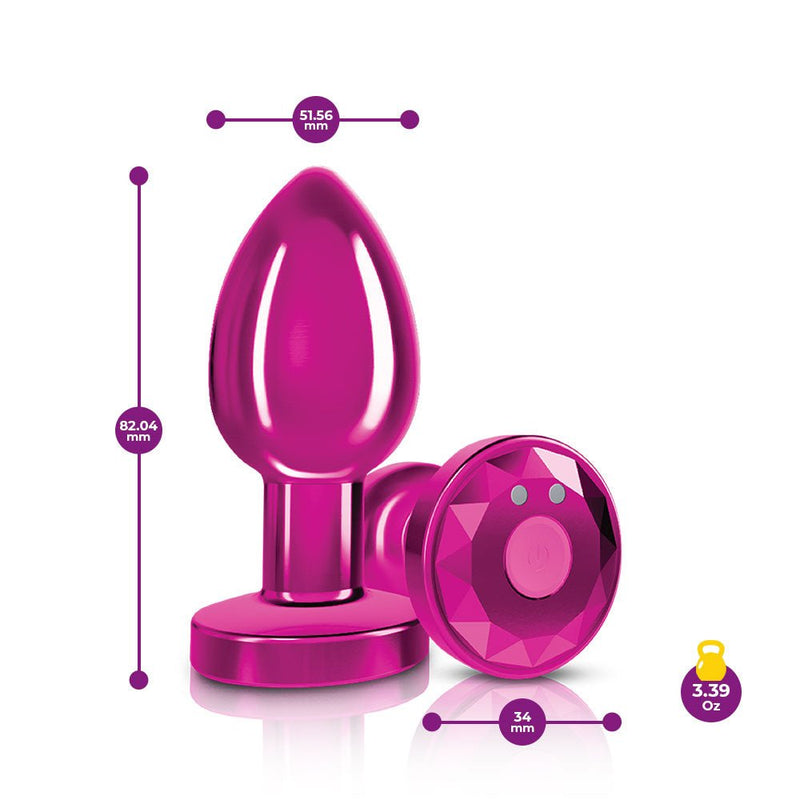 Viben Vibrating Pink Metal Remote Plug - Medium