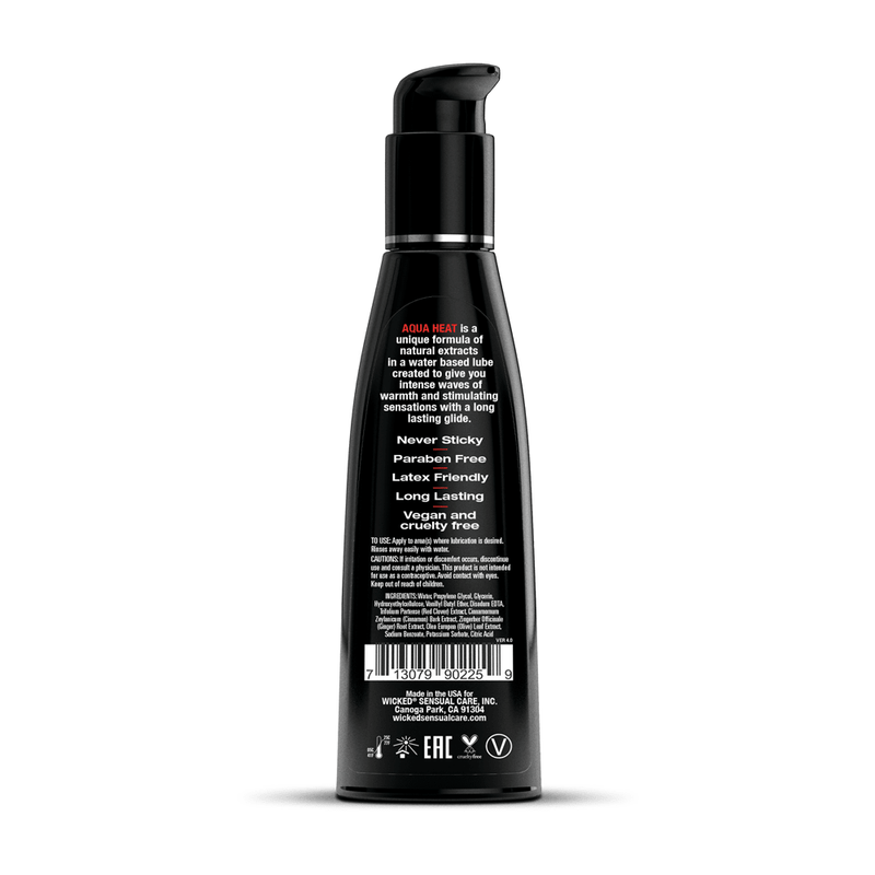 Wicked Sensual Care Aqua Heat Water Based Warming Lubricant - 4 Fl. Oz.