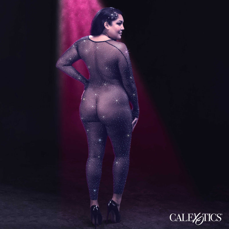 CalExotics Radiance Crotchless Full Body Suit - Queen - Black