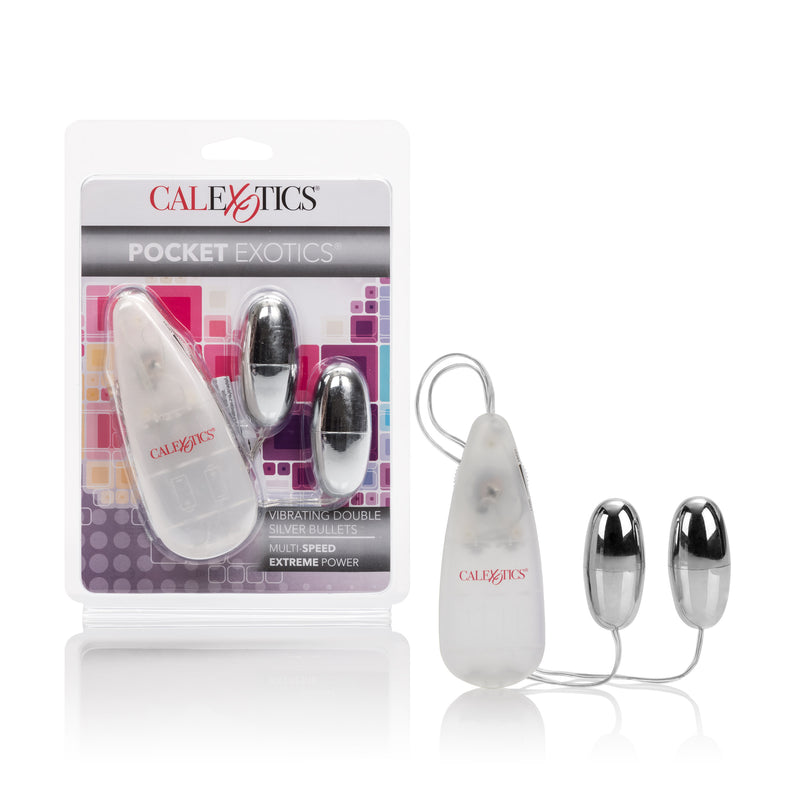 CalExotics Pocket Exotics Vibrating Double Silver Bullets