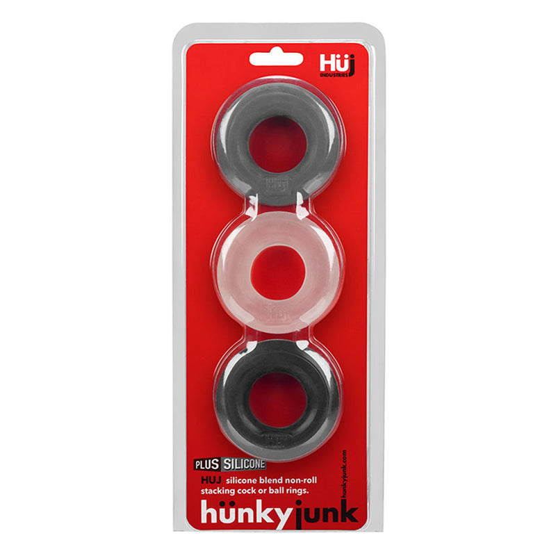 Oxballs Hunkyjunk Huj3 C-Ring 3 Pk - Tar / Multi