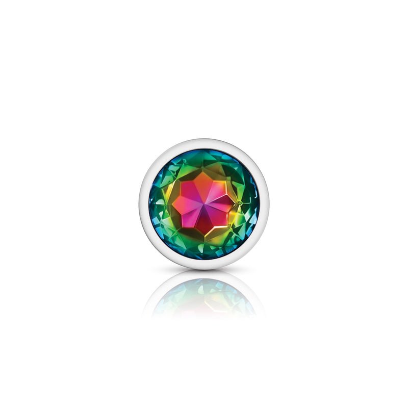 Viben Rainbow Round Gem Silver Metal Plug - Lg