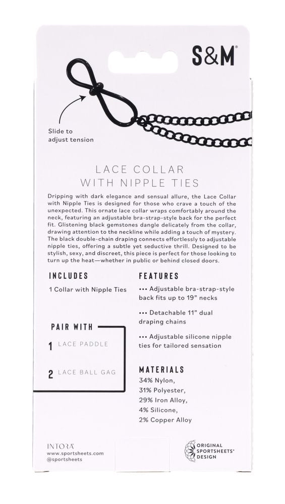 Sportsheets Lace Collar With Nipple Ties