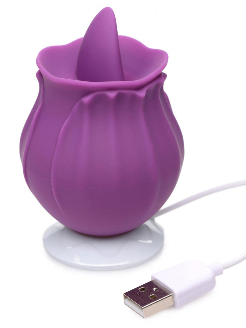XR Brands Inmi - Bloomgasm Wild Violet Licking Silicone Stimulator - Violet