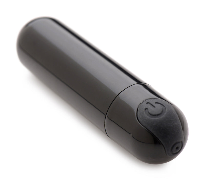 XR Brands 10x Rechargeable Vibrating Metallic Bullet - Black