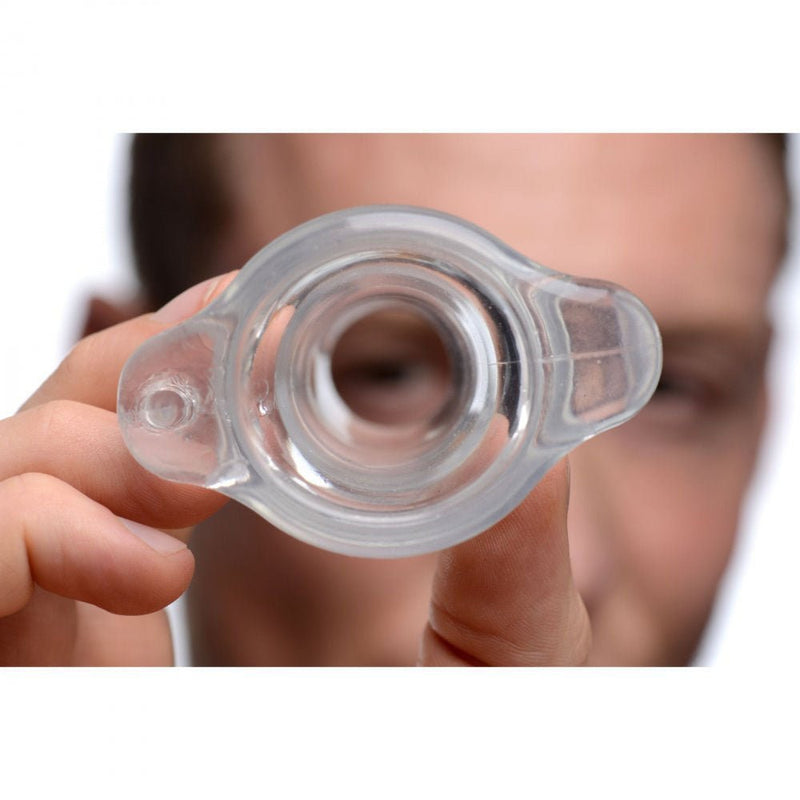 XR Brands Peephole Clear Hollow Anal Plug - Small