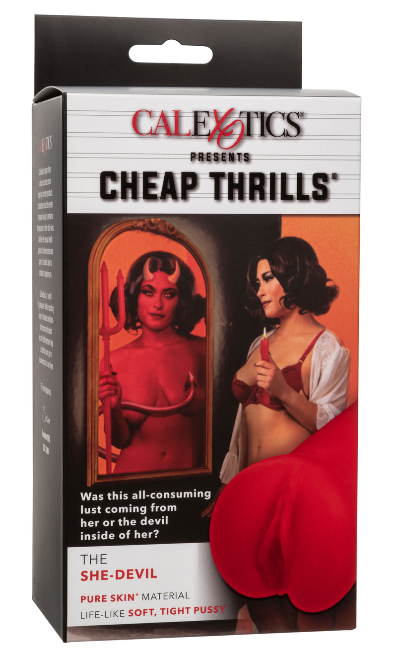 CalExotics Cheap Thrills - The She Devil - Red - Stroker Masturbator - Pocket Pussy